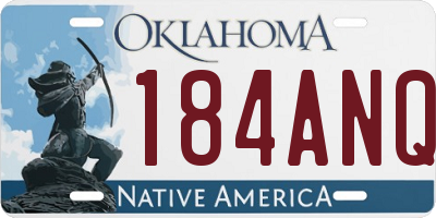 OK license plate 184ANQ
