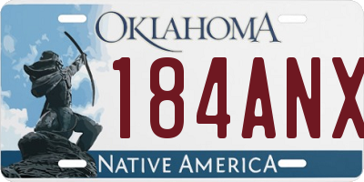 OK license plate 184ANX