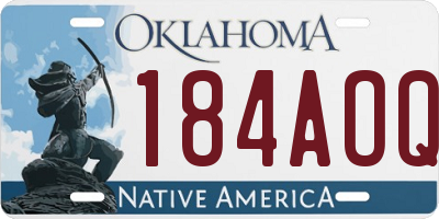 OK license plate 184AOQ