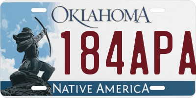 OK license plate 184APA
