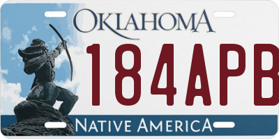 OK license plate 184APB