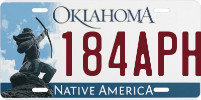 OK license plate 184APH