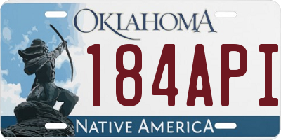 OK license plate 184API