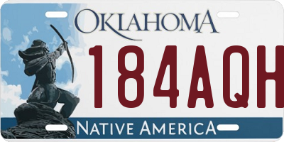 OK license plate 184AQH
