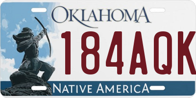 OK license plate 184AQK
