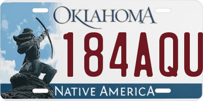 OK license plate 184AQU
