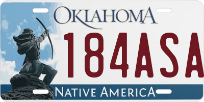 OK license plate 184ASA