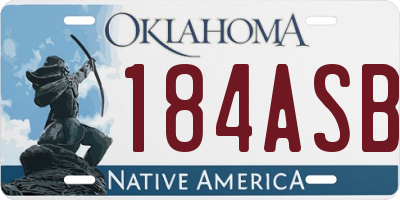 OK license plate 184ASB