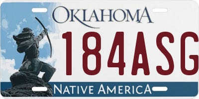 OK license plate 184ASG