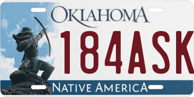 OK license plate 184ASK