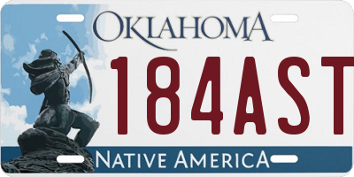 OK license plate 184AST
