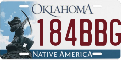 OK license plate 184BBG