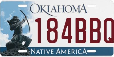 OK license plate 184BBQ