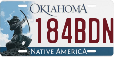 OK license plate 184BDN