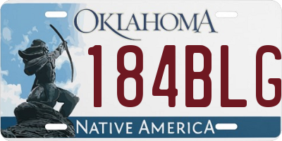 OK license plate 184BLG