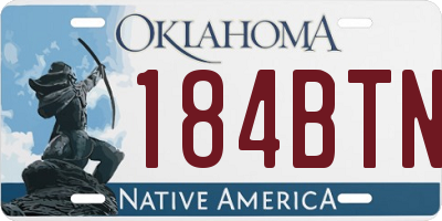 OK license plate 184BTN