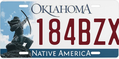 OK license plate 184BZX