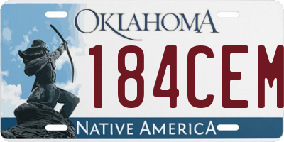OK license plate 184CEM