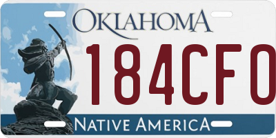 OK license plate 184CFO