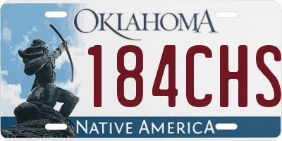 OK license plate 184CHS
