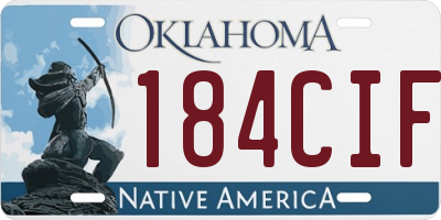 OK license plate 184CIF