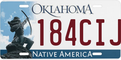 OK license plate 184CIJ