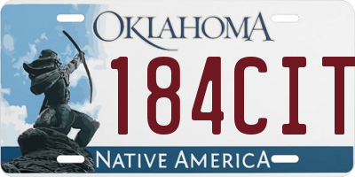 OK license plate 184CIT