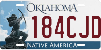 OK license plate 184CJD