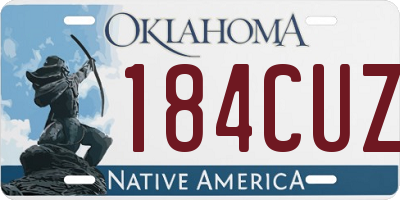 OK license plate 184CUZ