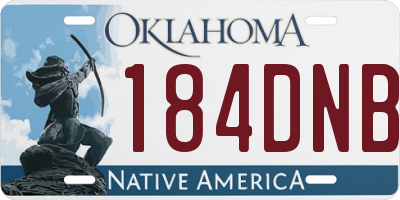 OK license plate 184DNB
