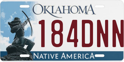 OK license plate 184DNN