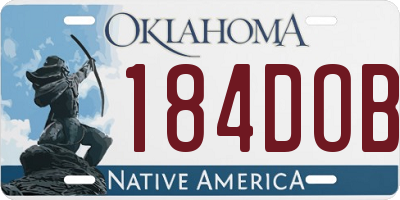 OK license plate 184DOB