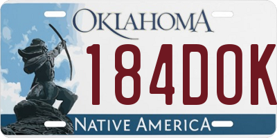 OK license plate 184DOK