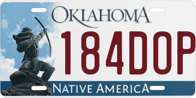 OK license plate 184DOP