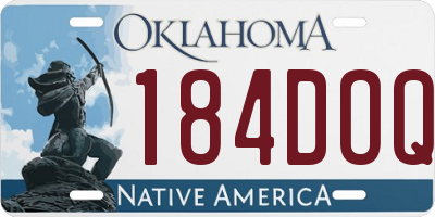 OK license plate 184DOQ