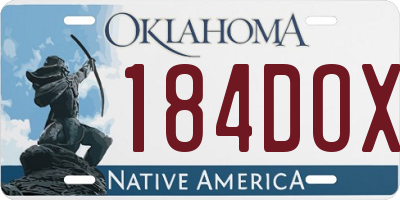 OK license plate 184DOX