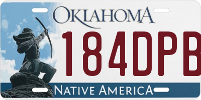 OK license plate 184DPB
