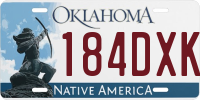 OK license plate 184DXK