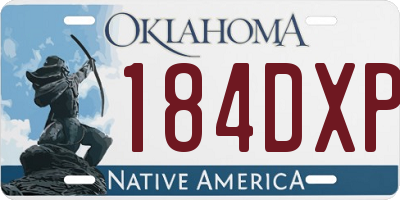 OK license plate 184DXP
