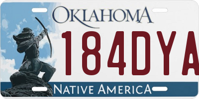 OK license plate 184DYA