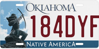 OK license plate 184DYF
