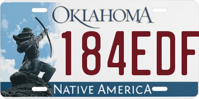 OK license plate 184EDF