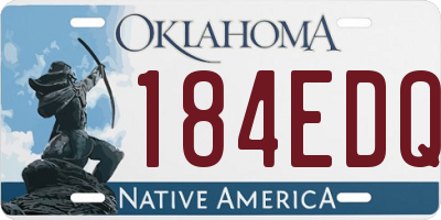 OK license plate 184EDQ
