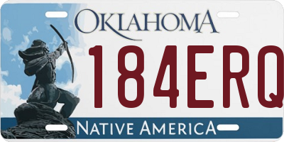 OK license plate 184ERQ