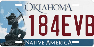 OK license plate 184EVB
