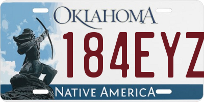 OK license plate 184EYZ