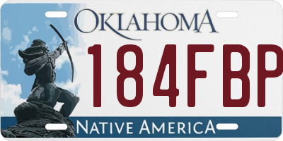OK license plate 184FBP