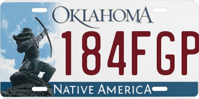 OK license plate 184FGP