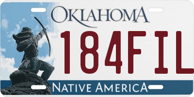OK license plate 184FIL
