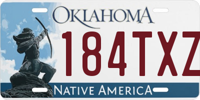 OK license plate 184TXZ
